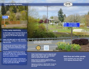 Image of Oregon Travel Experience Highway Business Sign Brochure Cover